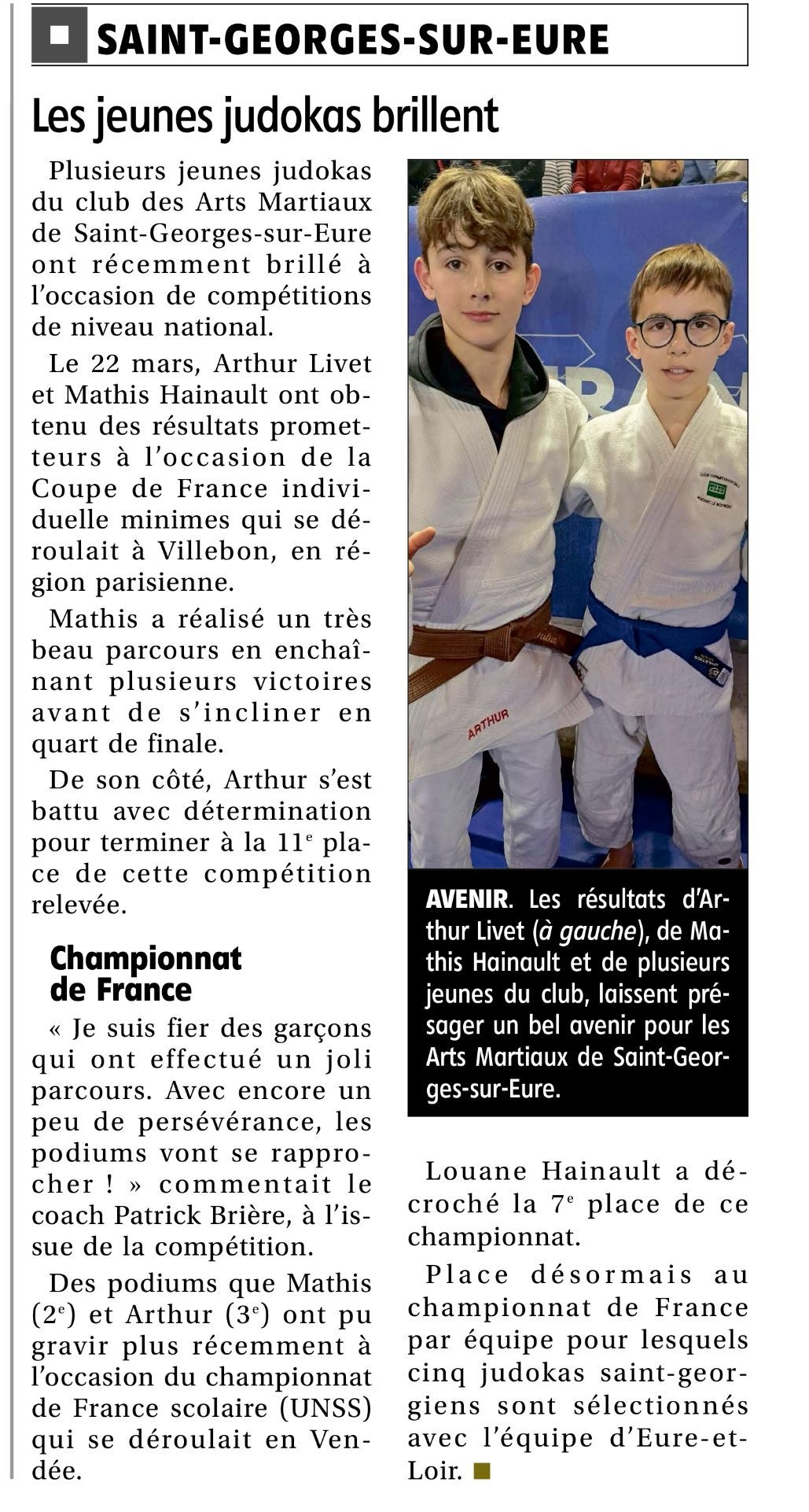 Article dans l'Echo Républicain du 07/04/2025